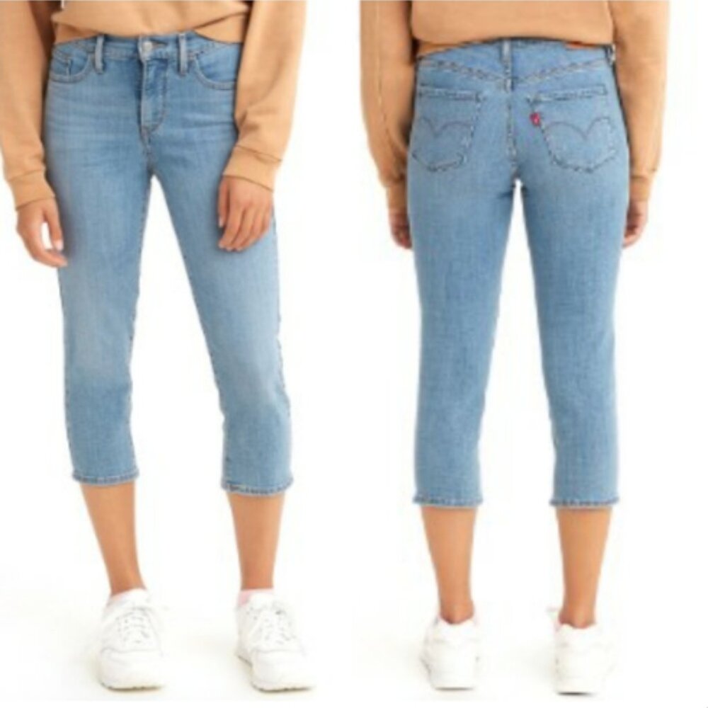 Levi's Shaping Skinny Capri Jeans Light Wash Cropped Stretch Size 26